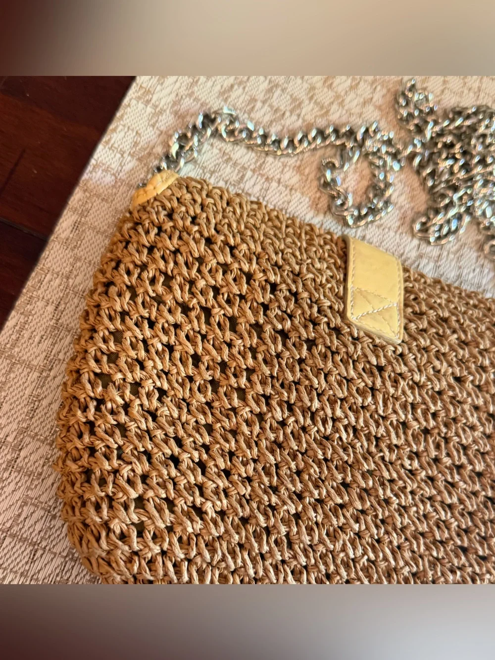 Brighton woven purse with chain shoulder strap